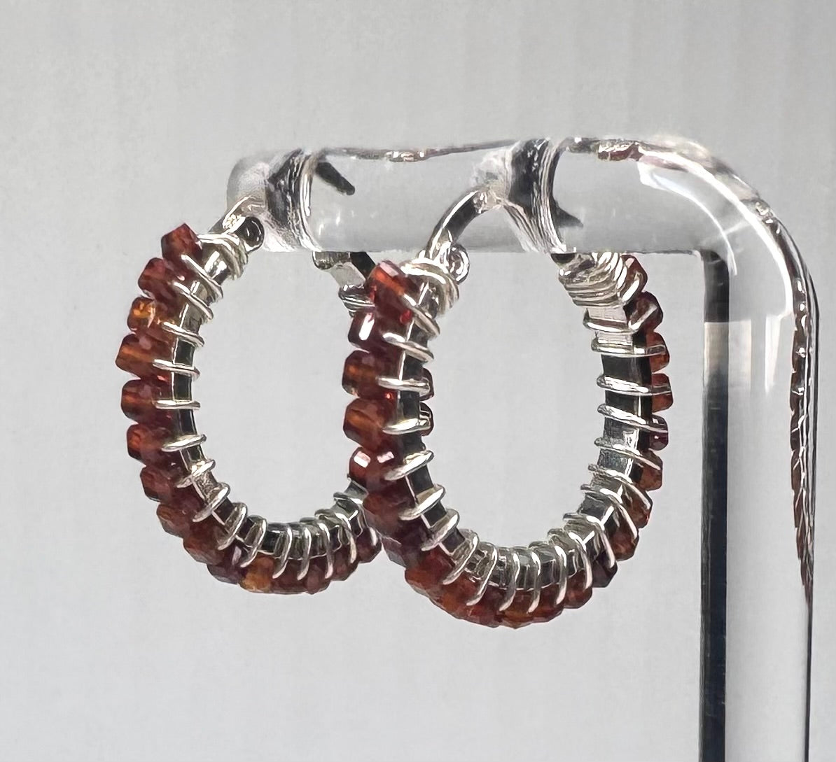 Orange Garnet Hoops