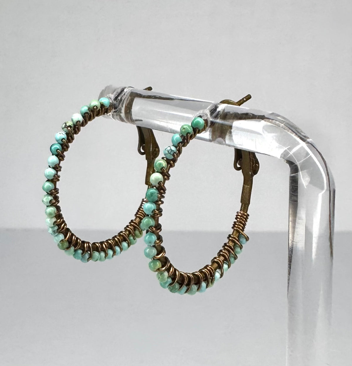 American Turquoise Hoops