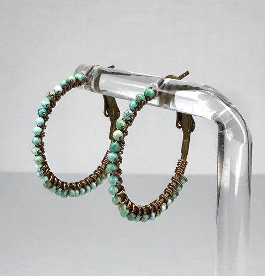 American Turquoise Hoops