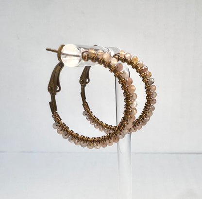 Multi Moonstone Hoops