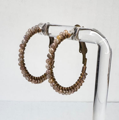 Multi Moonstone Hoops