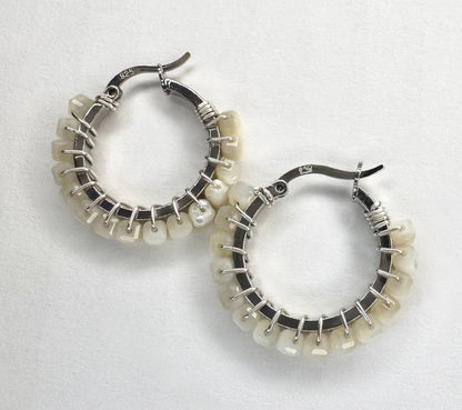 Mother of Pearl Hoops