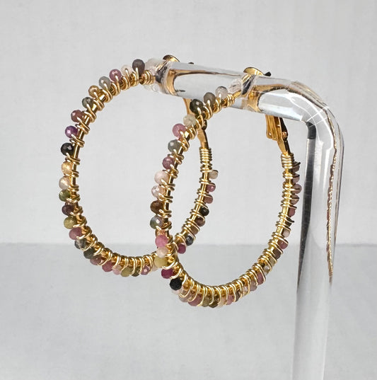 Multi Gemstone Hoops