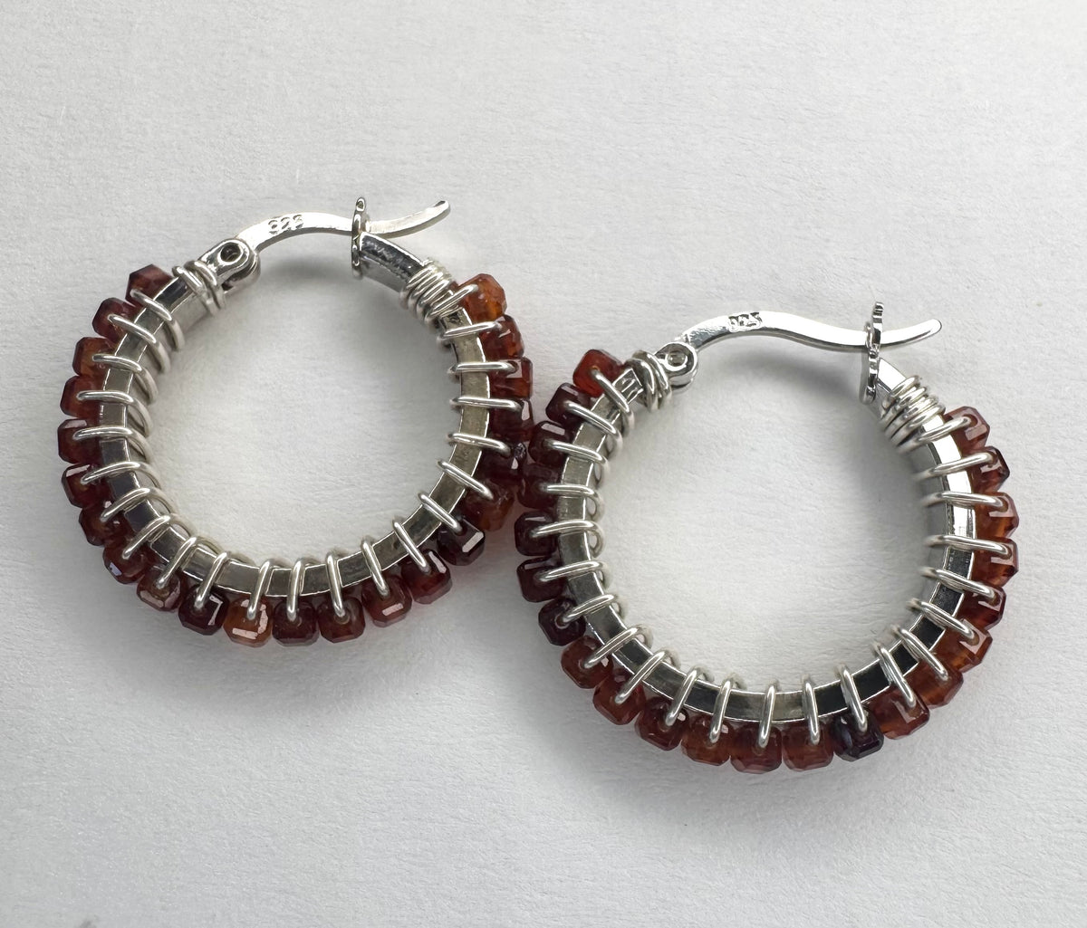 Orange Garnet Hoops
