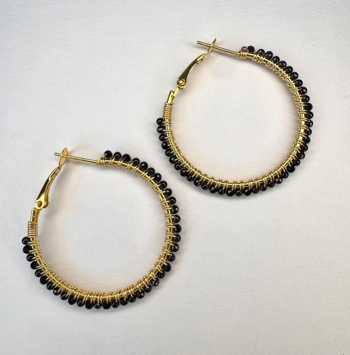 Black Spinel Hoops